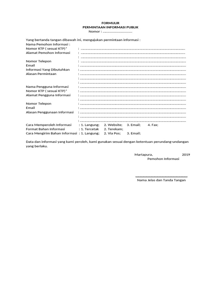 PPID Formulir | PDF