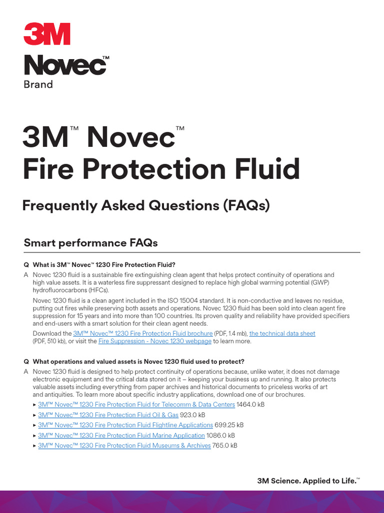 Novec 1230 Fire Supression Faq | PDF