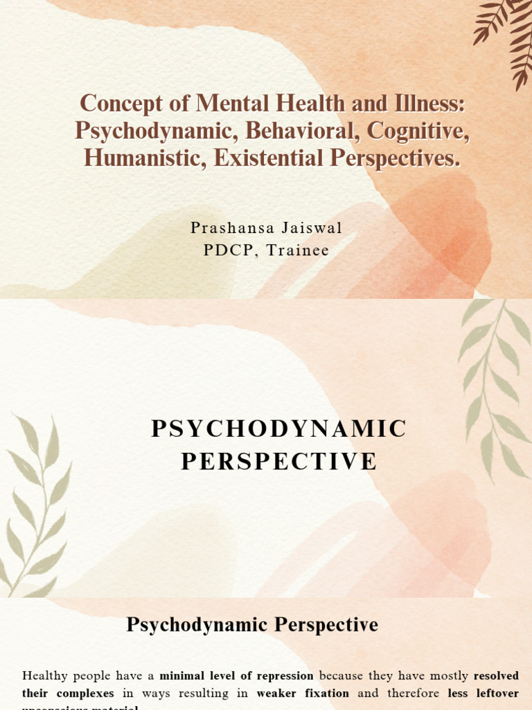 Concept of Mental Health & Illness - Perspectives | PDF