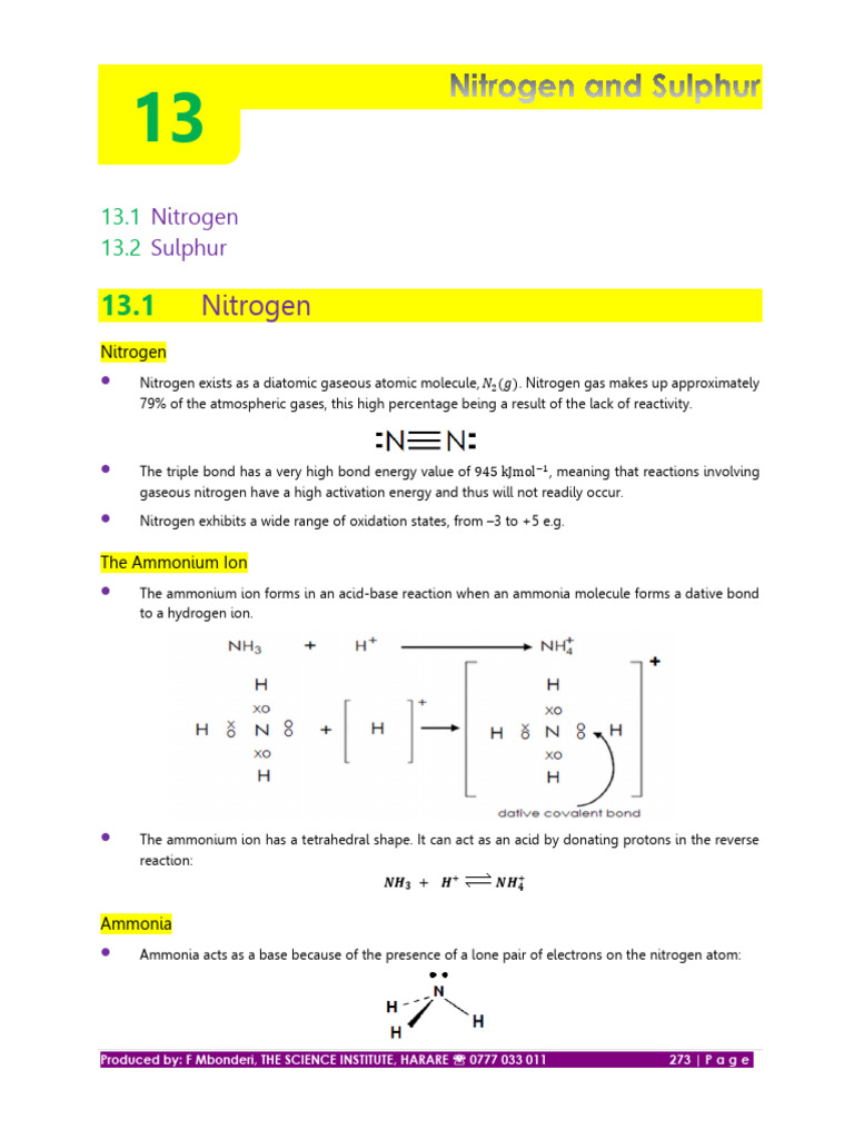 Nitrogen and Sulphur | PDF