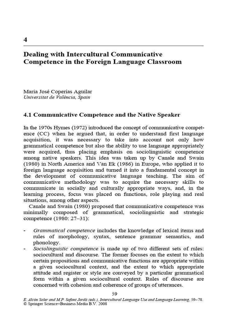 4 Dealing With Intercultural Communicative Competence in The Foreign ...