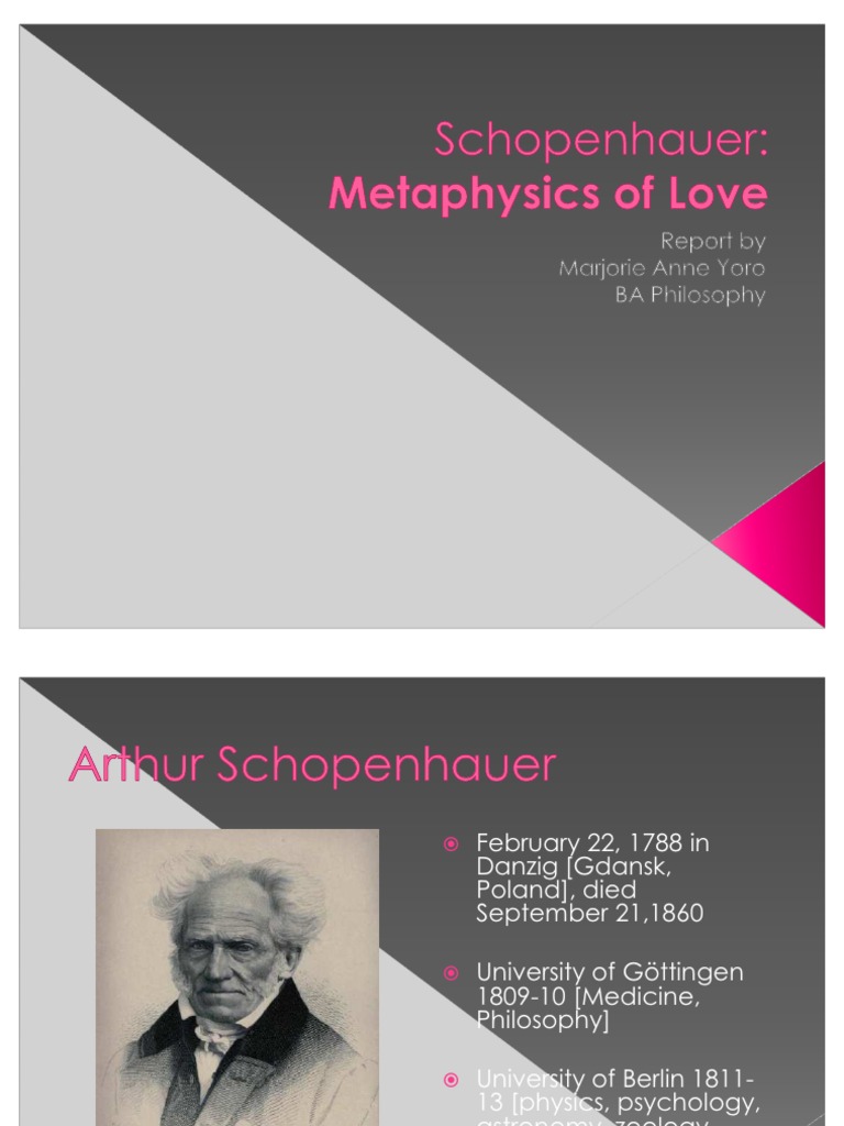 Schopenhauer Metaphysics Of Love The World As Will And Representation