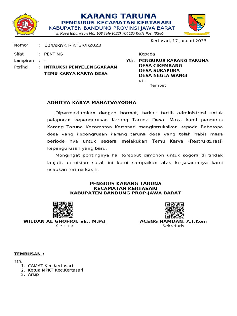 Surat Intruksi. | PDF
