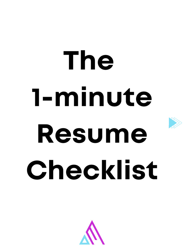 The 1 minute Resume Chec PDF - 1729006854