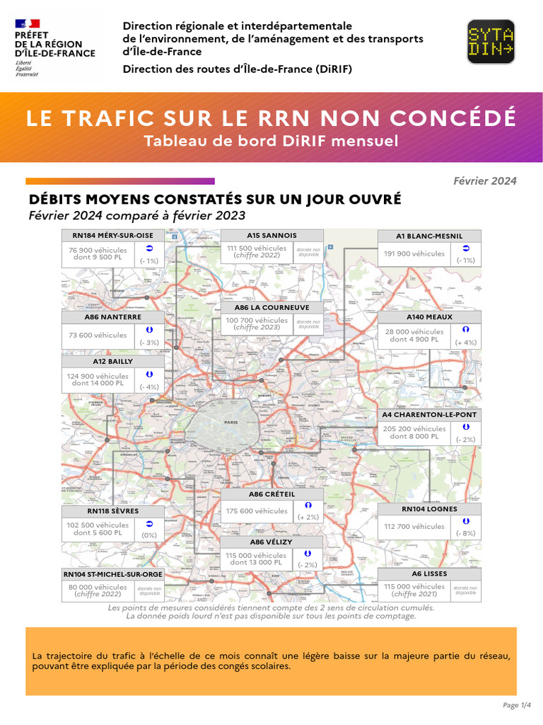 Trafic routier en Île-de-France Février 2024 | PDF | Transport ...