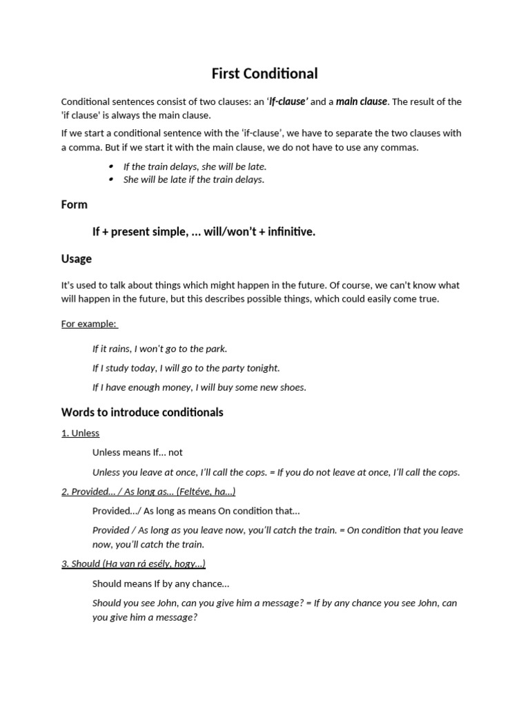 First Conditional | PDF