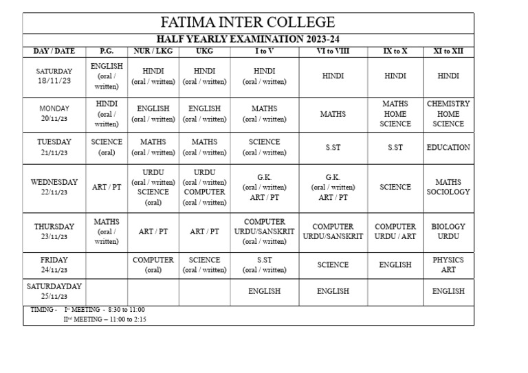 Fatima Inter College | PDF