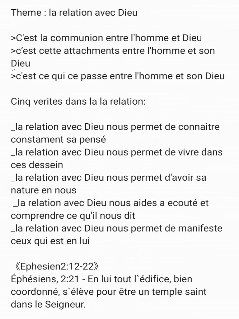 La foi dans la relation avec Dieu | PDF
