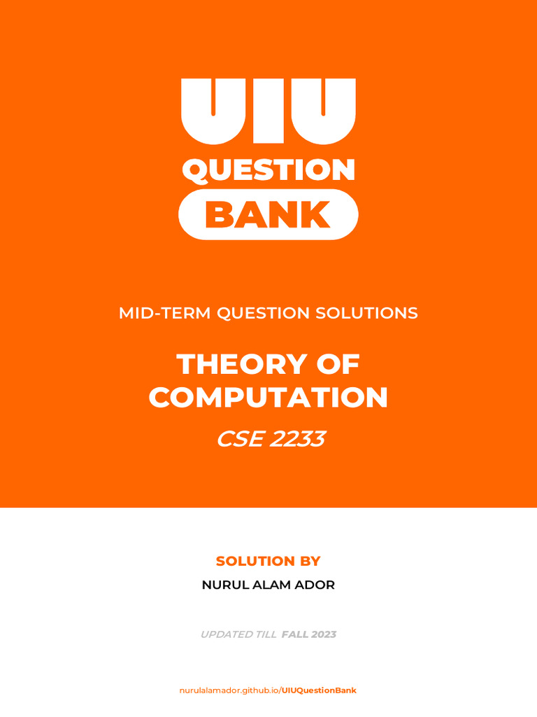 Theory of computation mid solution pdf