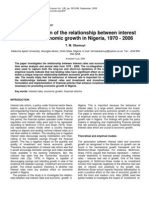 An Investigation of The Relationship Between Interest Rates and Economic Growth in Nigeria, 1970 - 2006