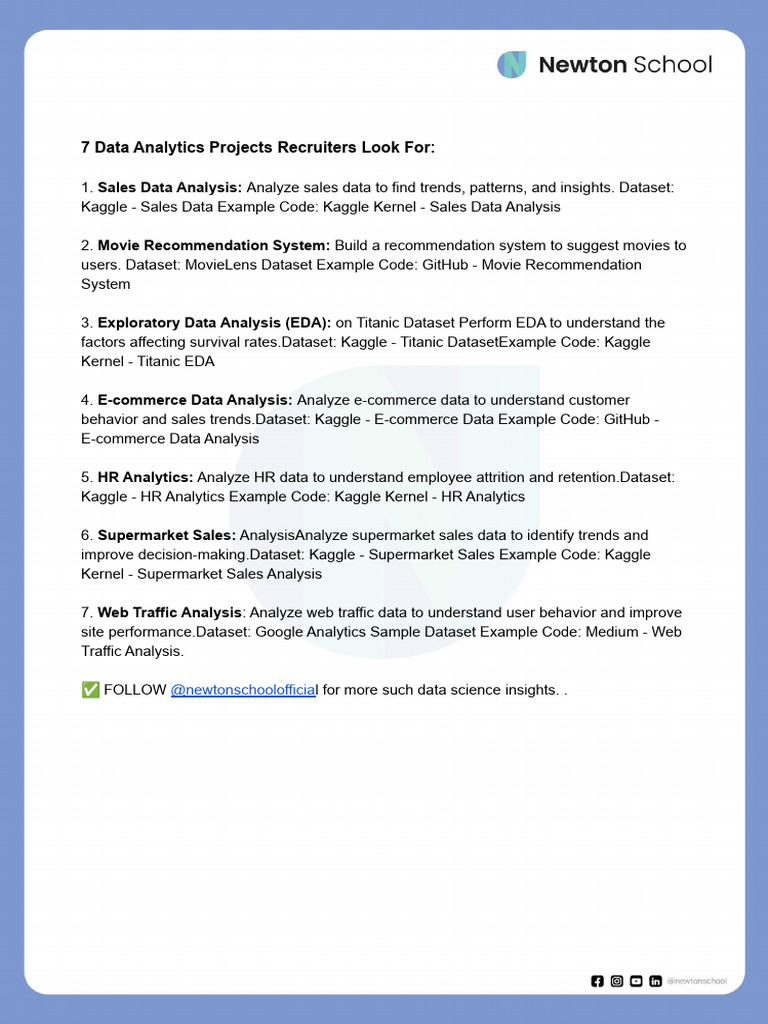 7 Data Analytics Projects Recruiters Look For | PDF