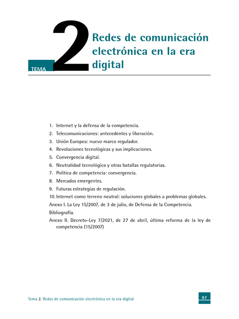Tema Redes de Comunicación Electrónica en La Era Digital | PDF