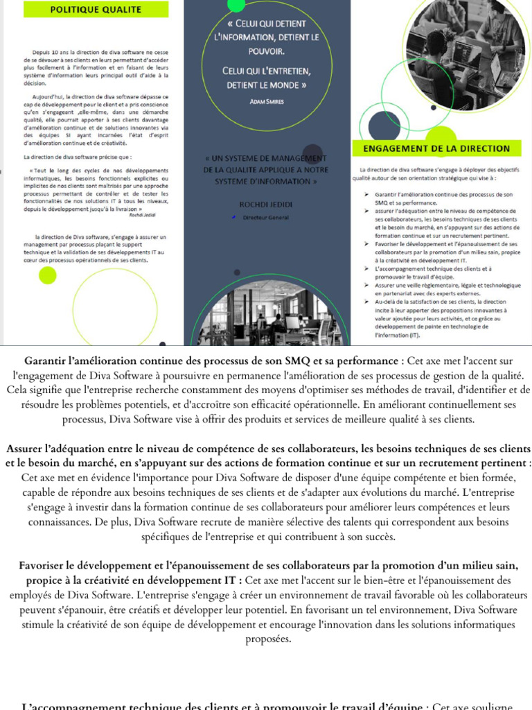 Politique Qualitee Et Explication Des Axces | PDF