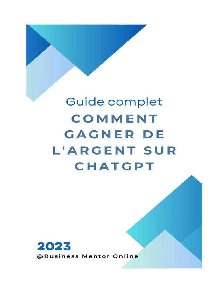 Gagner de l'argent avec ChatGPT | PDF | Intelligence artificielle ...