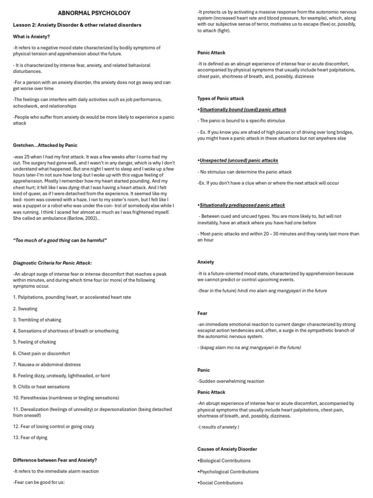 Understanding Anxiety Disorders Explained | PDF | Anxiety | Phobia