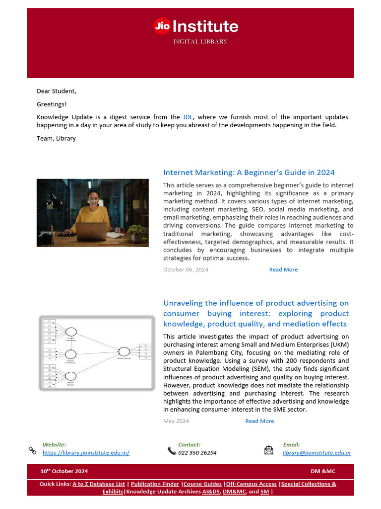 Knowledge Update DM&MC - 10.10.2024 | PDF