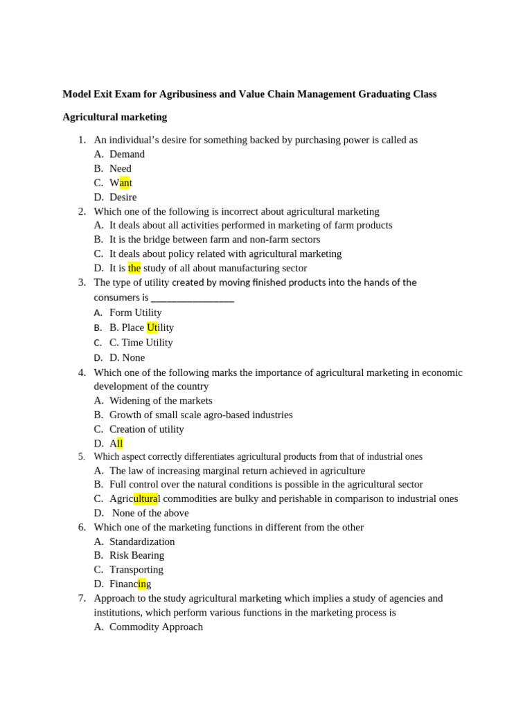 Exam 21 Pdf Market Economics Career Growth