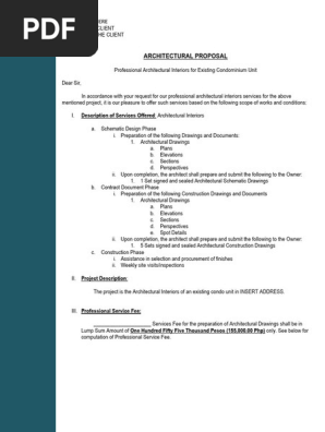 1- Architectural Service Proposal