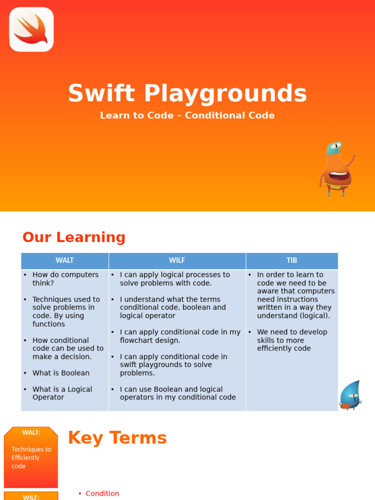 Swift Playgrounds - Conditional Code | PDF