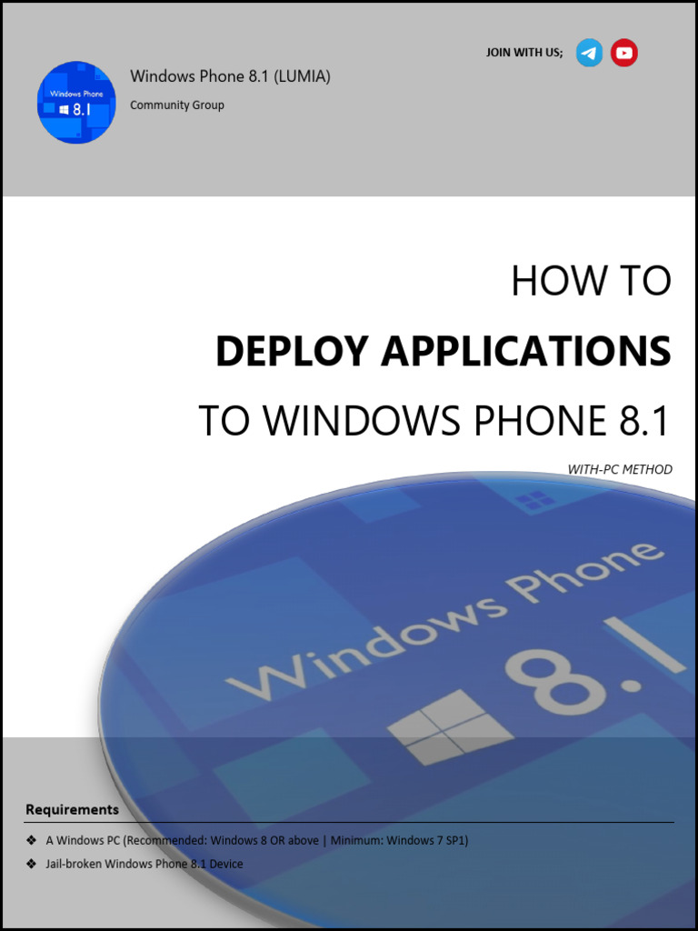 How To Deploy Applications To Windows Phone 8.1 (WITH-PC) | PDF