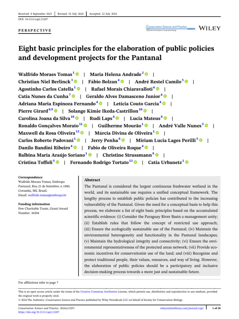 Eight Principles Pantanal | PDF