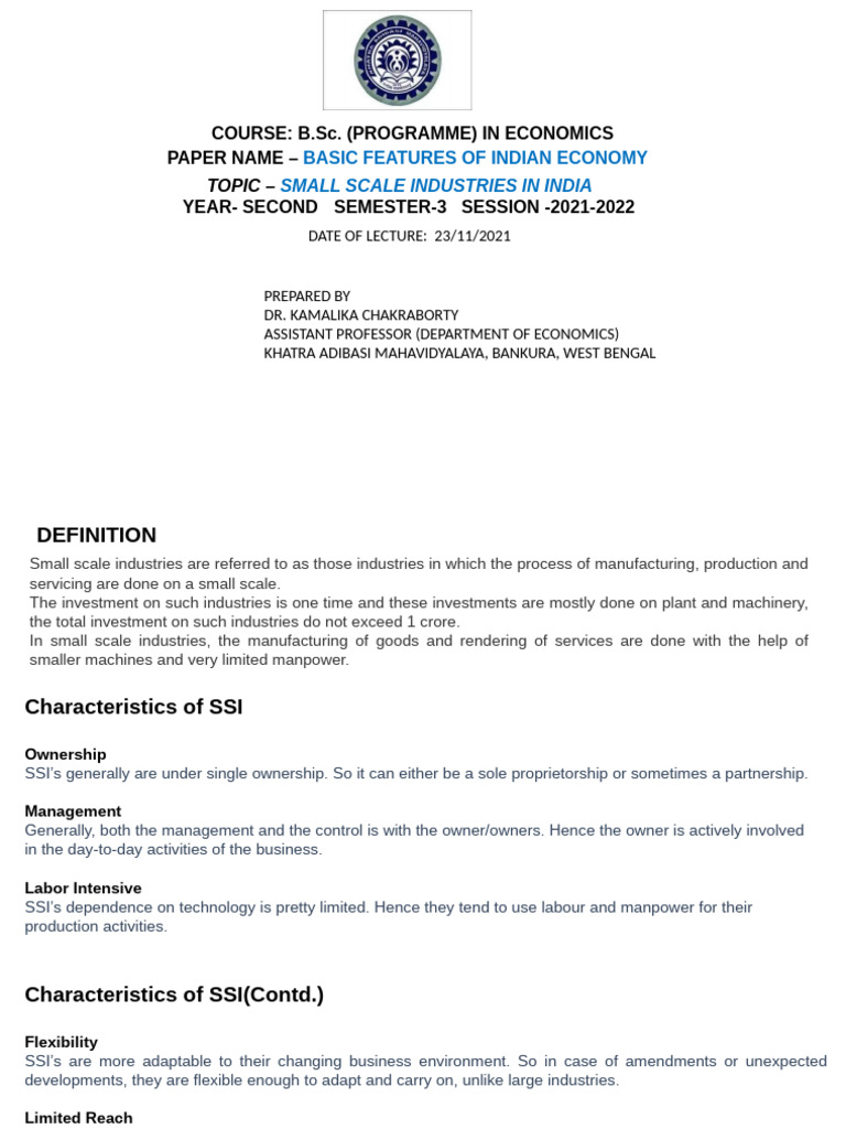 Small Scale Industries in India Very Important | PDF | Labour Economics ...