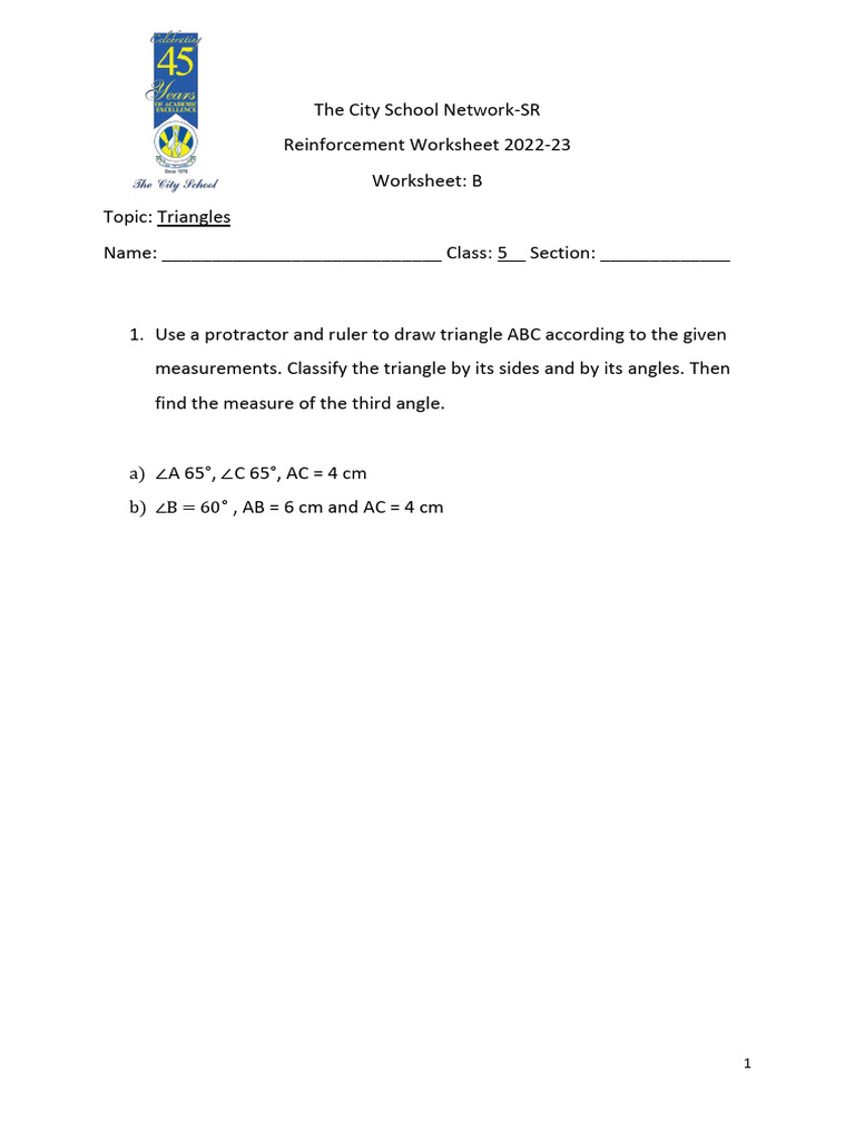 Grade 5 Work Sheet B | PDF