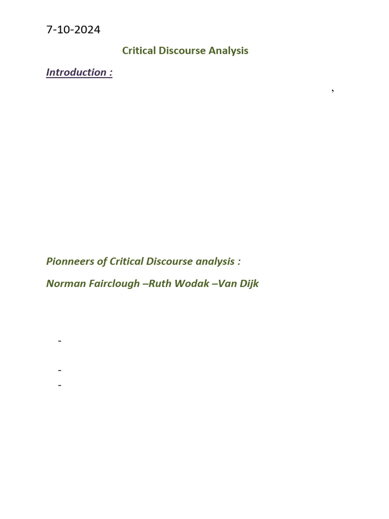 Critical Discourse Analysis | PDF