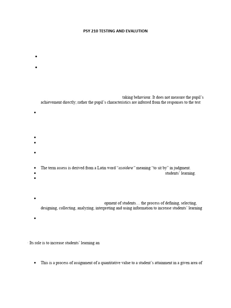 Psy 210 testing and evaluation pdf