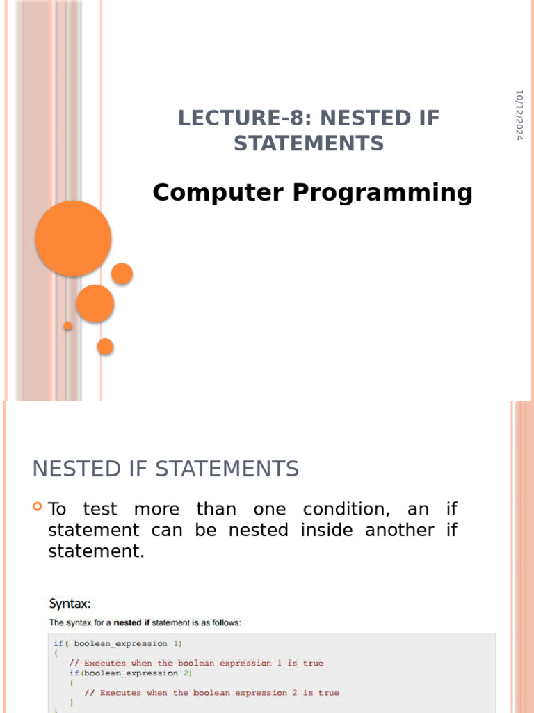 Nested If Statements in Programming | PDF | Computers