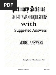 Primary Sciences Model Answers