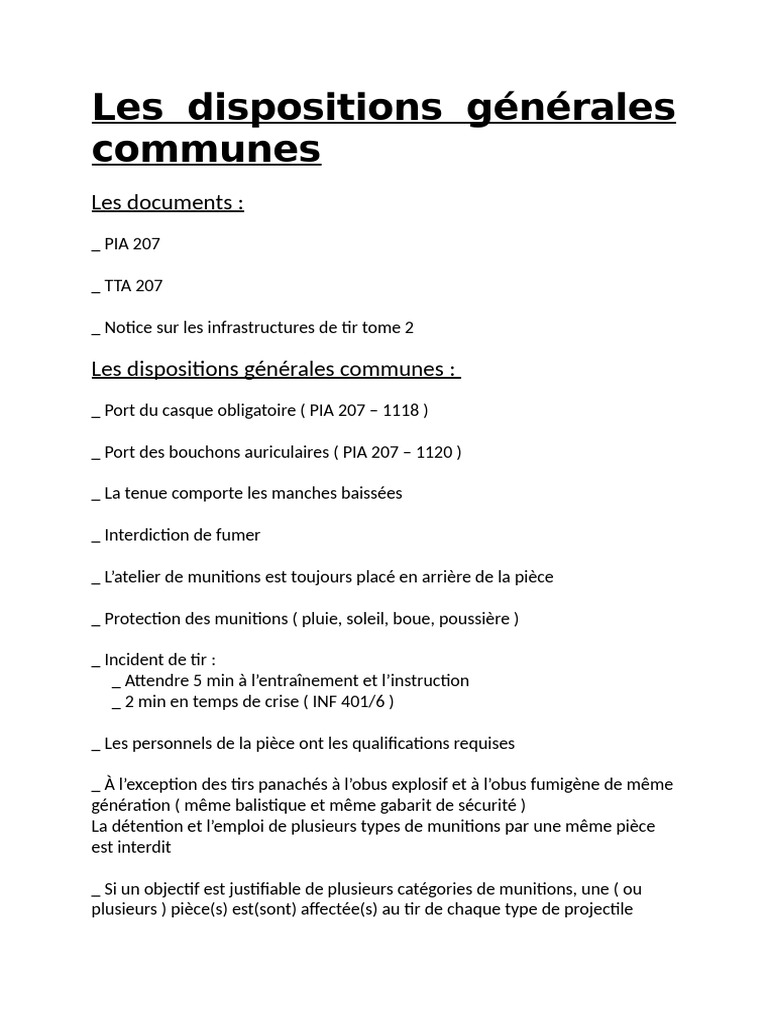 Les Dispositions Générales Communes 3 | PDF