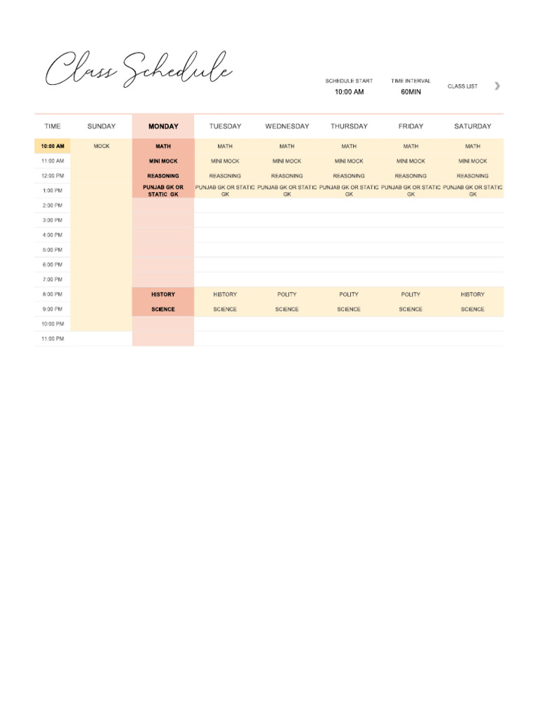 Time Table | PDF