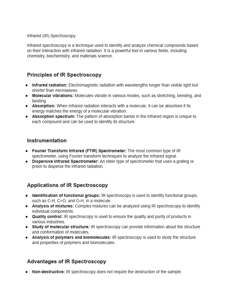 IR Spectroscopy Explain | PDF