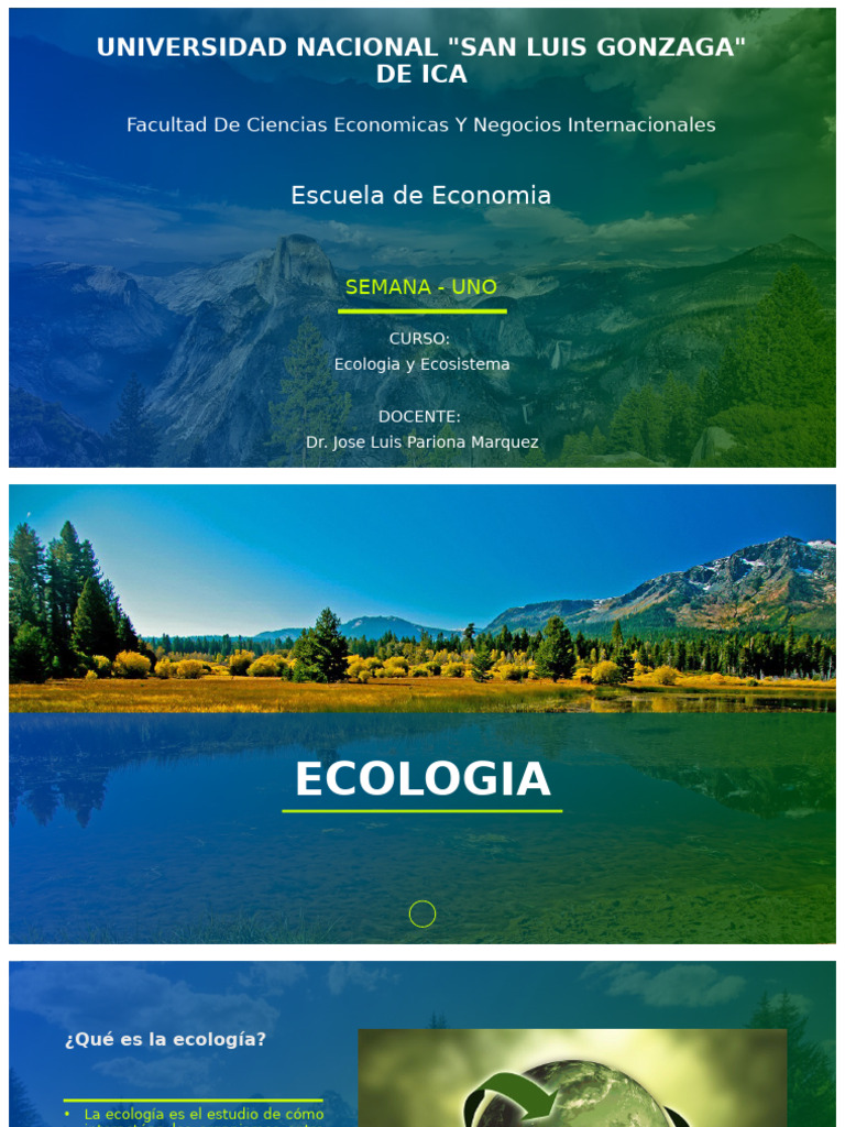 Semana 1 - Ecologia y Ambiente | PDF