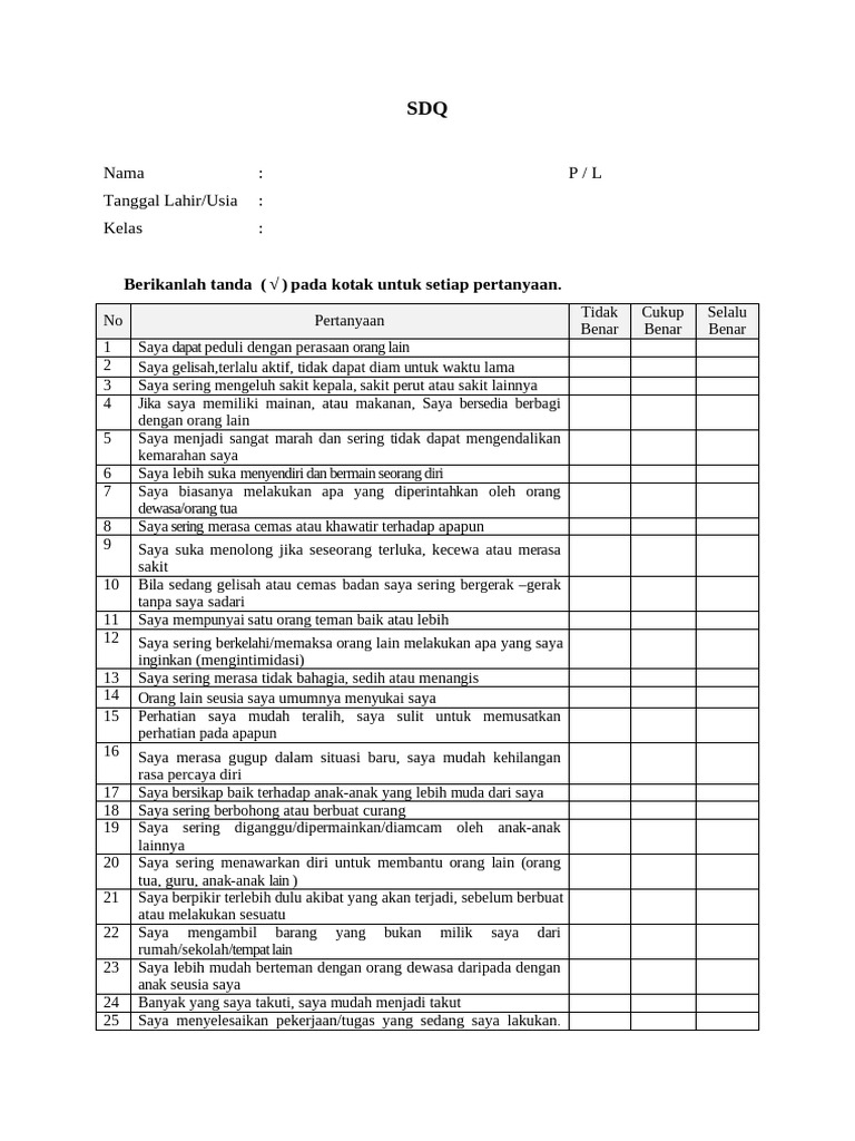 SDQ 4-11th | PDF