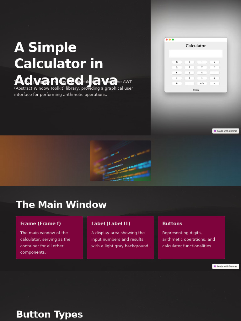 A Simple Calculator in Java | PDF
