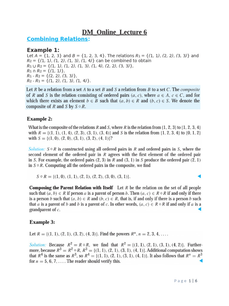 DM Online Lecture 6 | PDF