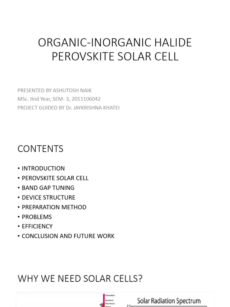 Organic Inorganic Halide Perovskite Solar Cell | PDF