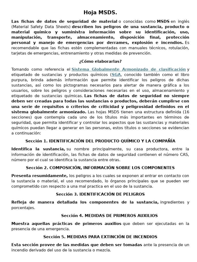 Hoja MSDS | PDF