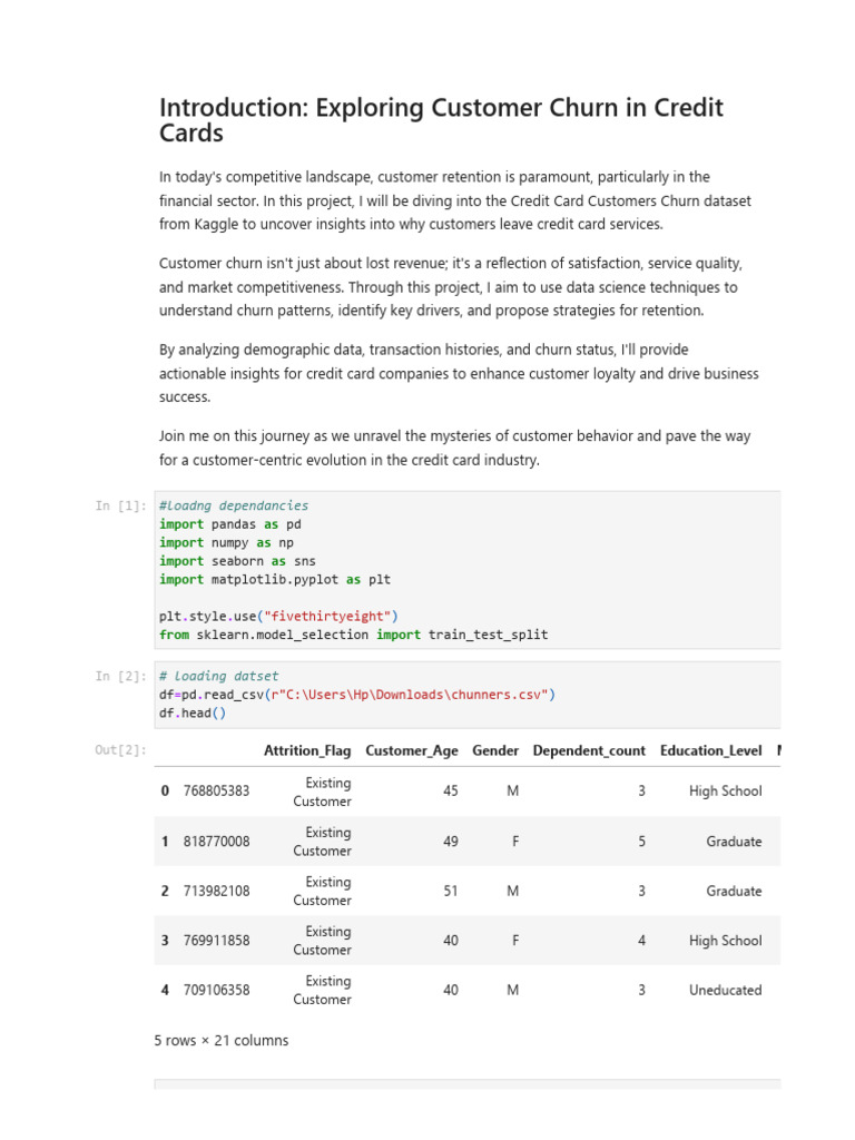 Credit Card Customer Churn | PDF