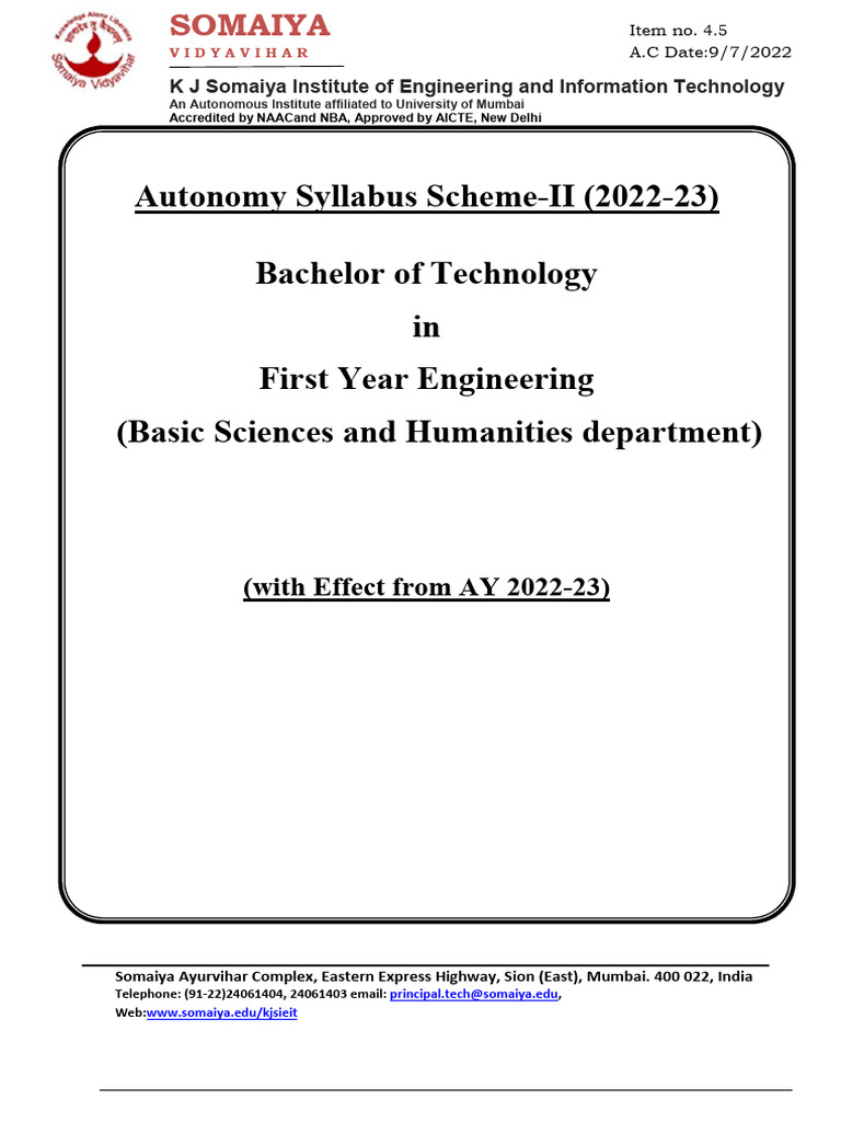 FE+Sem-I+Syllabus+Scheme+2 | PDF