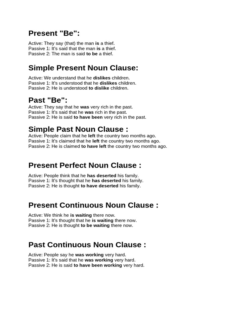 Formal Passive Tenses | PDF