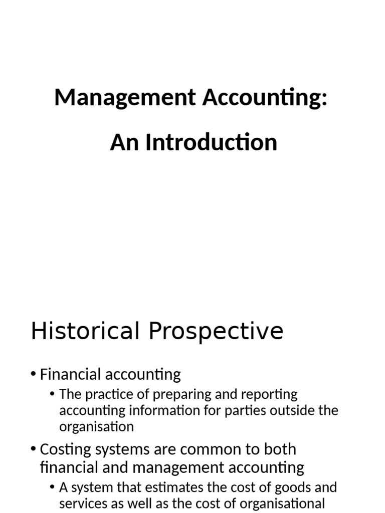 Management Accounting - Introduction1 | PDF