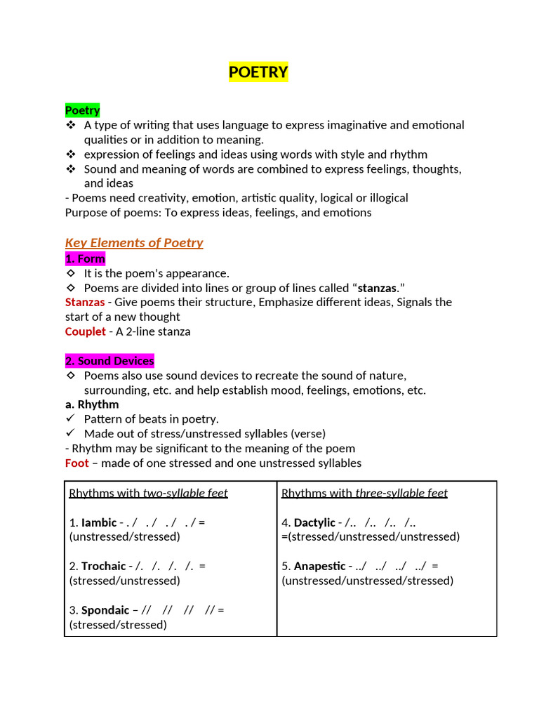 G9 English - Q2 | PDF | Poetry | Language Arts & Discipline