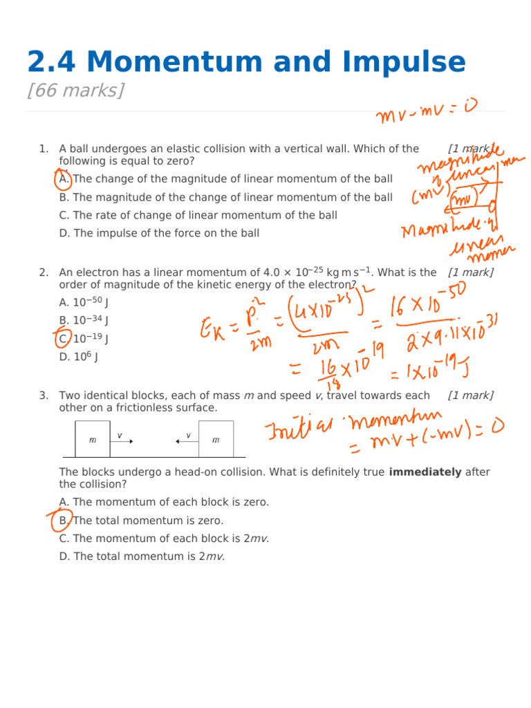 2.4 - Momentum - and - Impulse - Solved Fully-1 | PDF