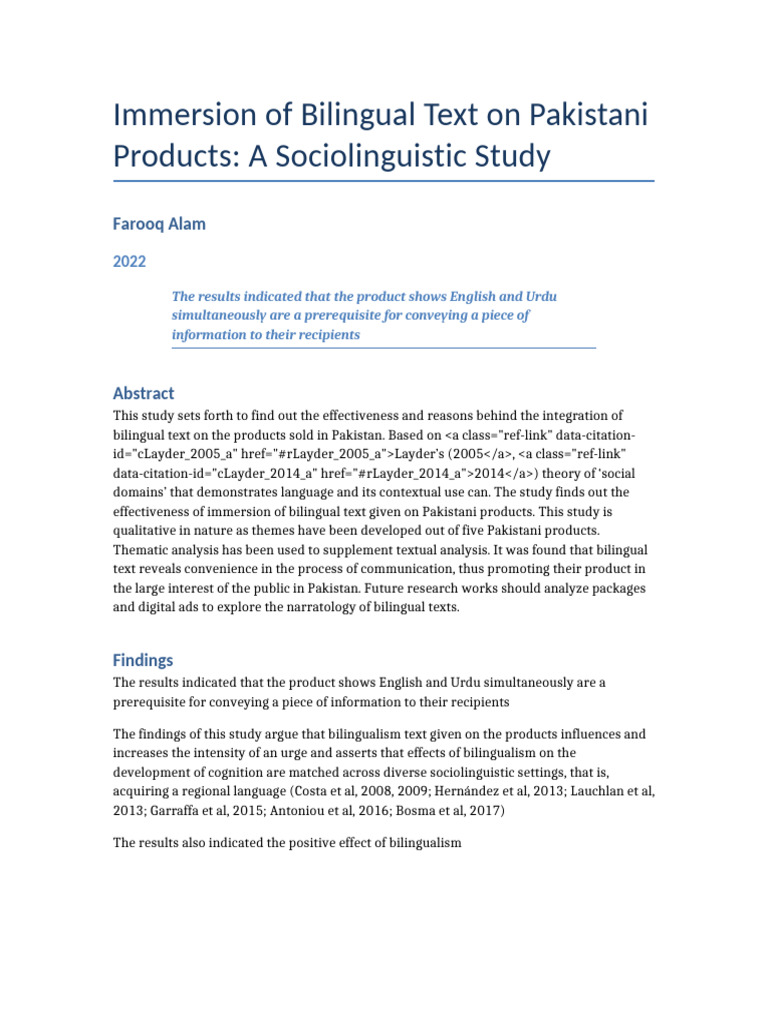 Bilingual Text Impact on Pakistani Products | PDF | Multilingualism ...