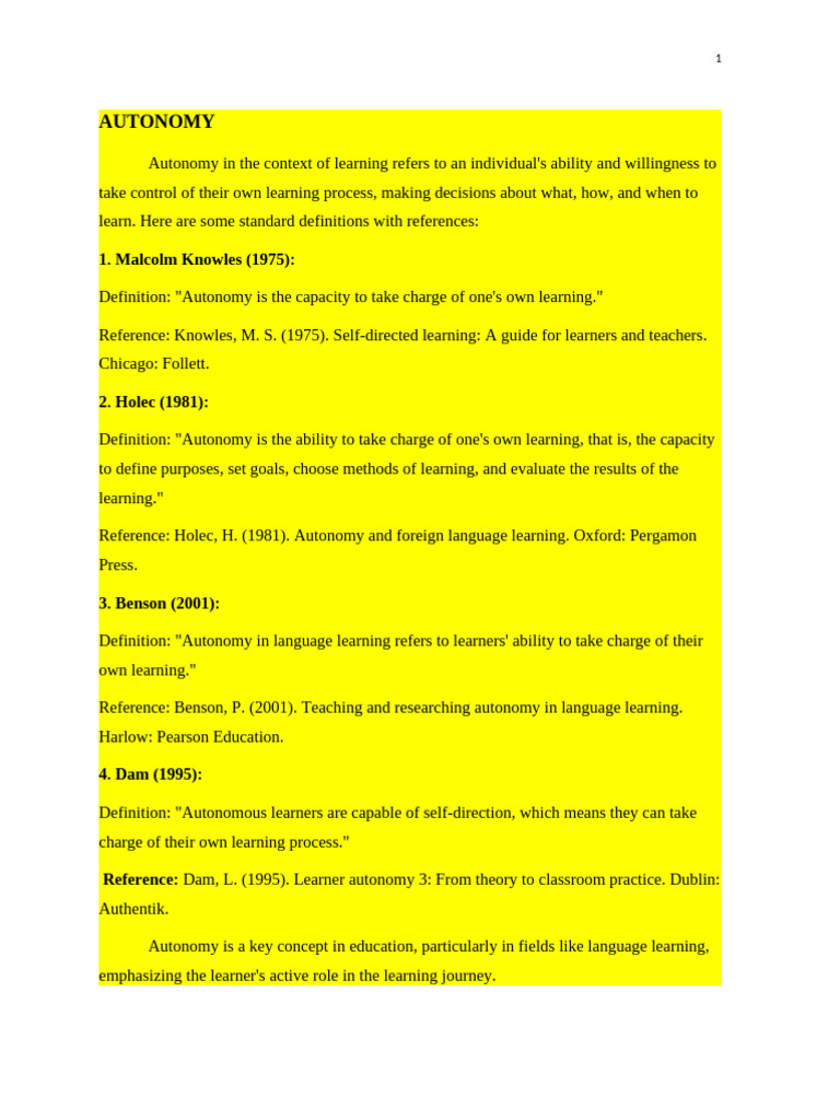 AUTONOMY | PDF