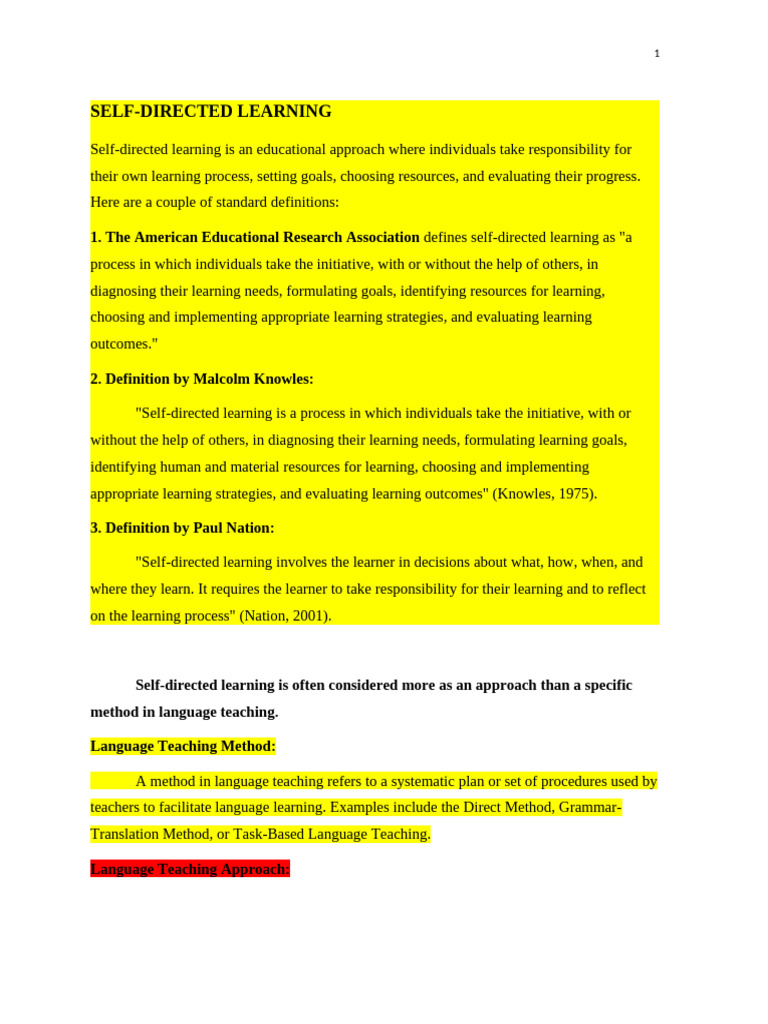 Self directed learning pdf
