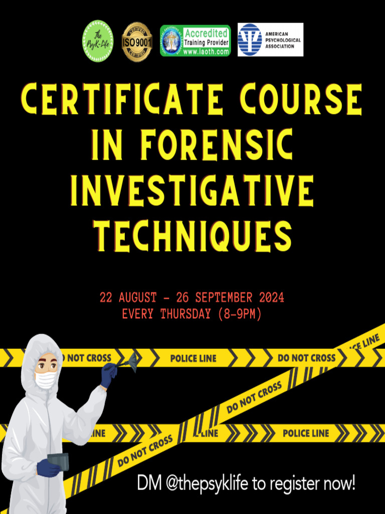 Forensic Investigative Techniques Course Pdf Forensic Science